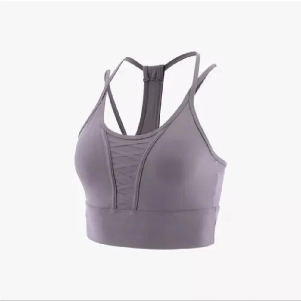 Nike Women's Cropped Laced Training Tank Sports Bra in Lavender Size S EUC